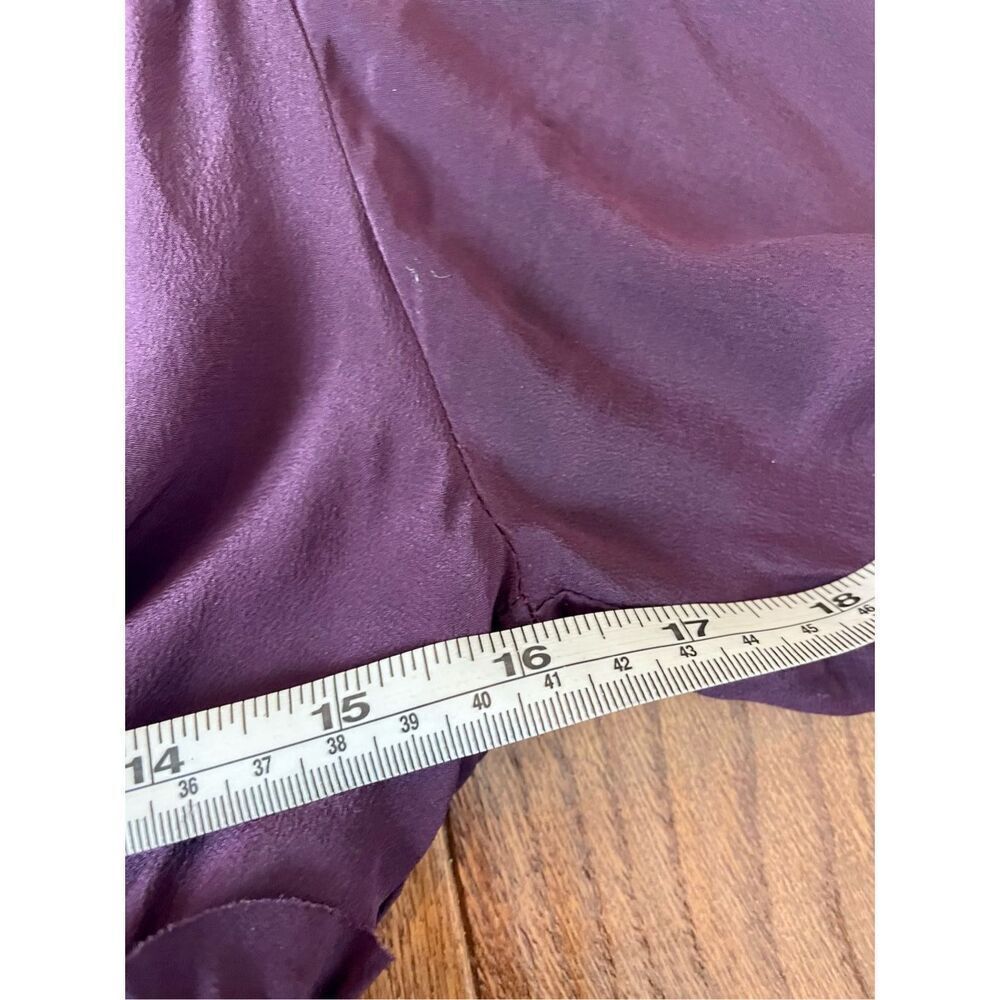 Nanette lepore 100% silk purple ruffled lace trim blouse size 0 - Picture 9 of 10
